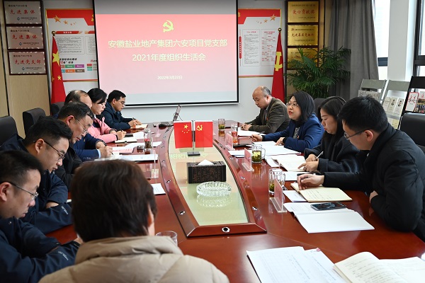 李芳赴徽鹽地產(chǎn)集團(tuán)六安項(xiàng)目公司黨支部督導(dǎo)2021年度組織生活會(huì)